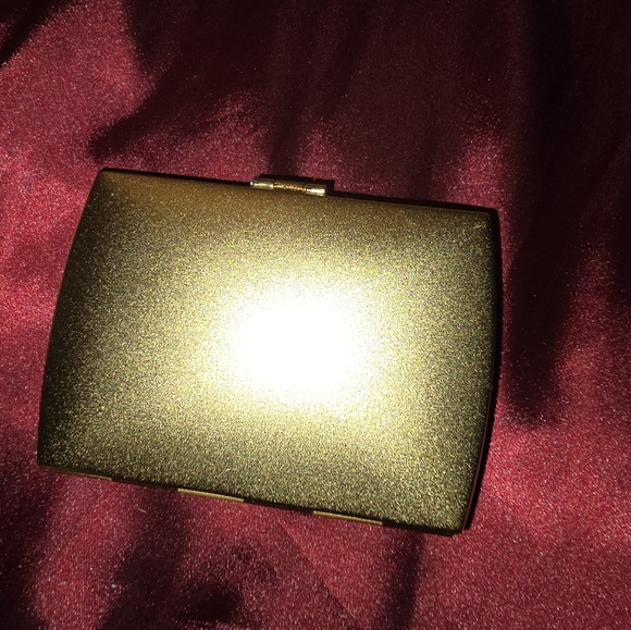 Vintage Gold Tone Dual Purse Mirror Compact with Jewel Accents - Picture 3 of 8
